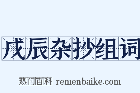 戊辰杂抄组词是什么意思的图片